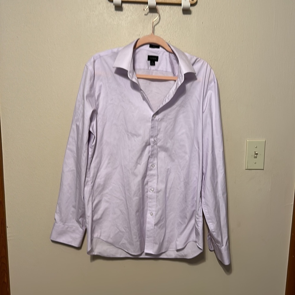 J Crew Bowery wrinkle free‎ slim fit dress shirt Size Large